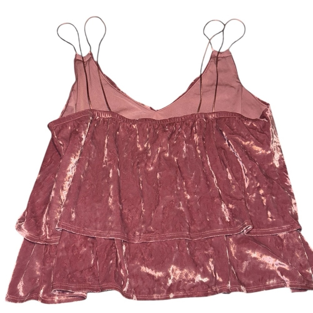 Express One Eleven Crushed Velvet Tank Top – Size M – Blush Pink – Soft Stretch - Picture 2 of 12